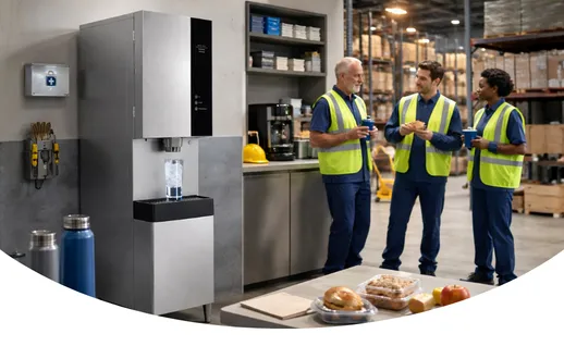 Water dispenser unit in a lunch area